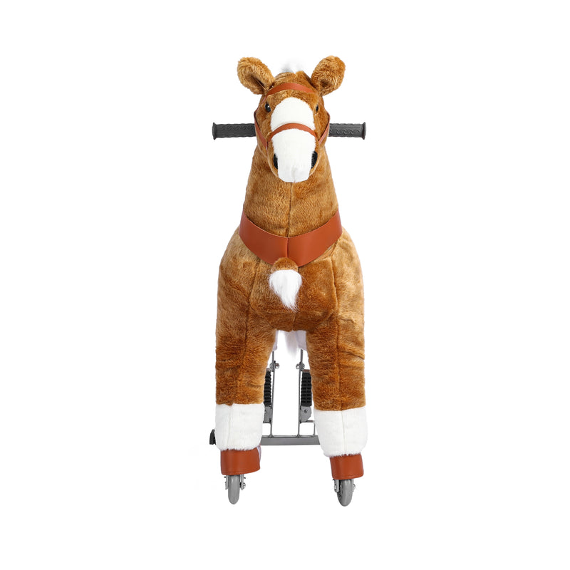 ZEROOXRIDE Large Ride-On Horse Brown front view