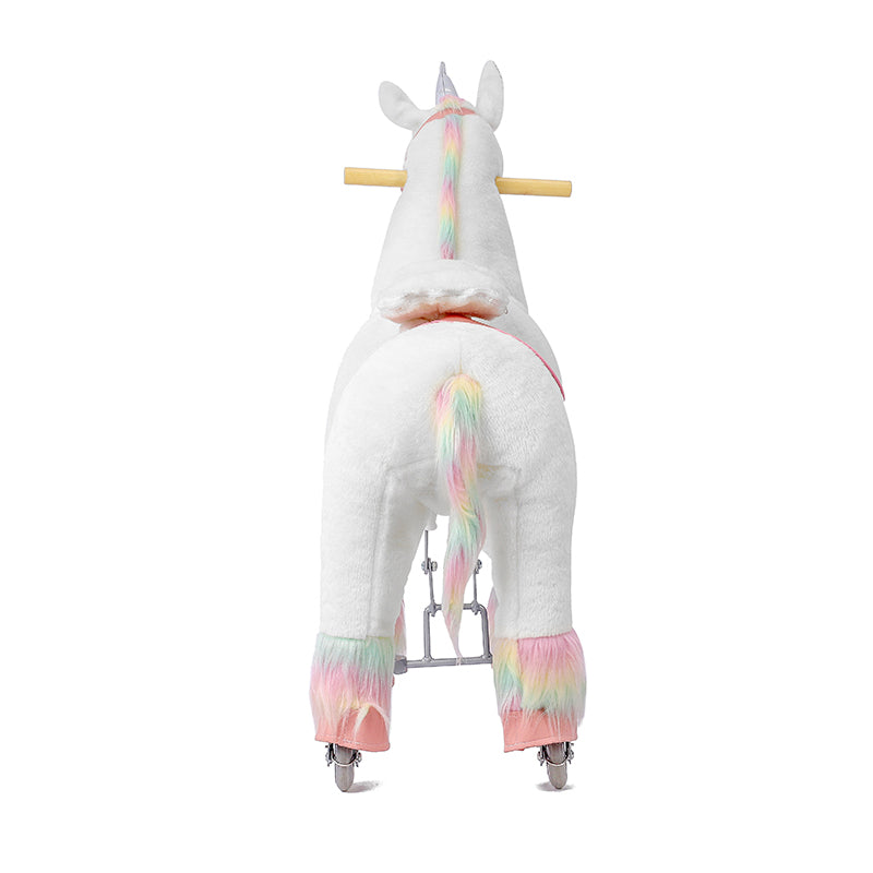 ZEROOXRIDE Large Ride-On Unicorn White rear view