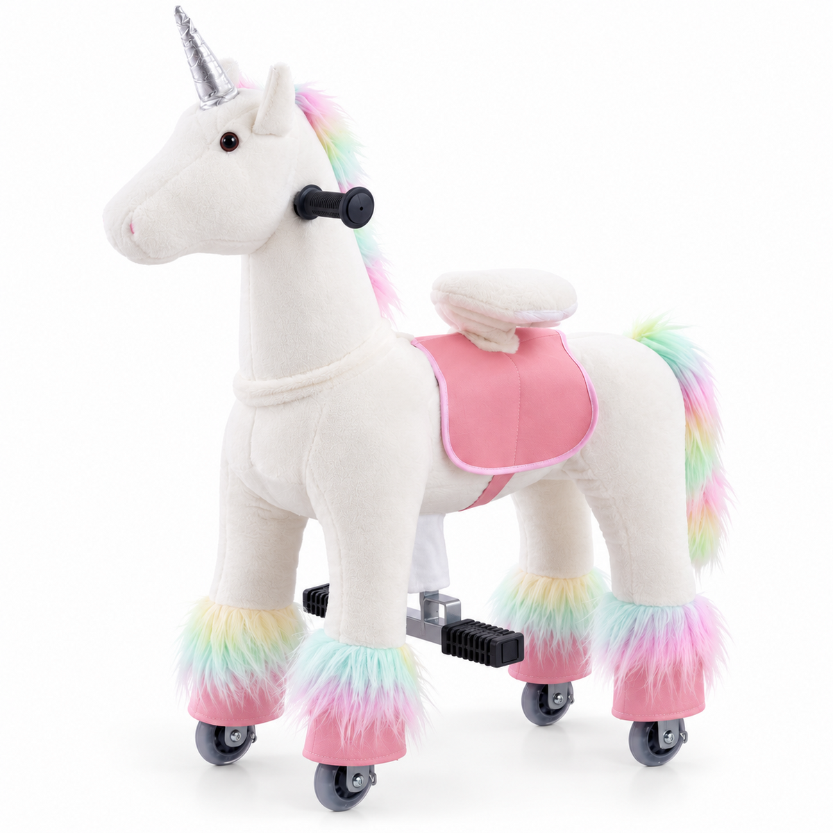 ZEROOXRIDE white ride-on unicorn for kids
