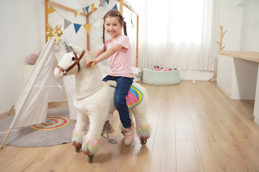 Ride on Horse Toy For 5 - 12 Years Kids Pony Ride Toy（Unicorn） - ZEROOXRIDE