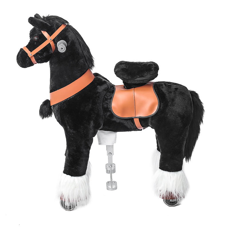 ZEROOXRIDE Large Ride-On Horse Black side view